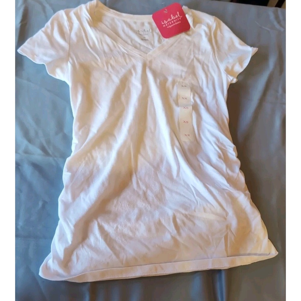 Women's Ingrid & Isabel Maternity short sleeve V-Neck T-shirt size XS White